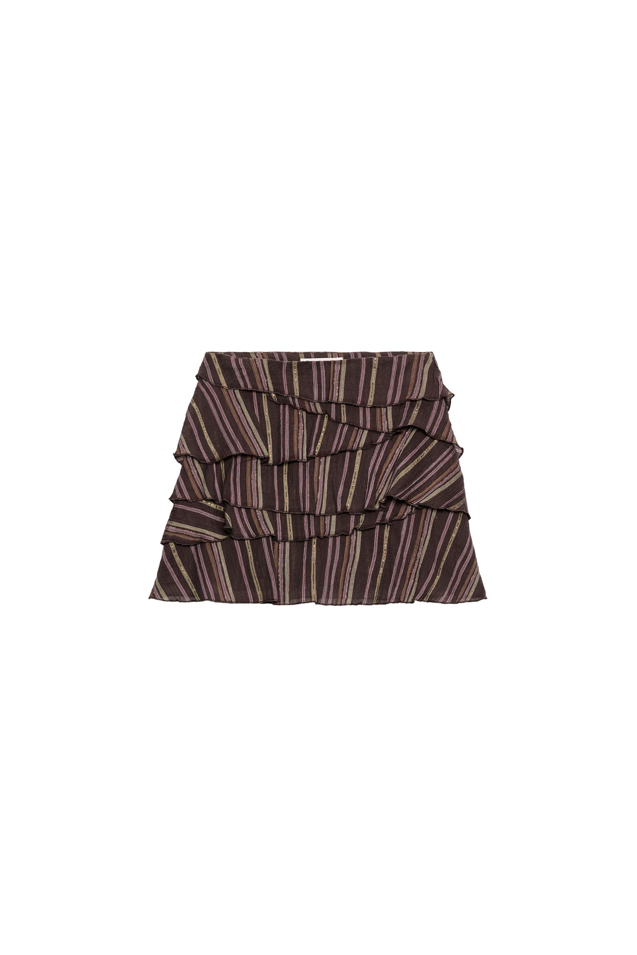 METALLIC THREAD STRIPED SKORT